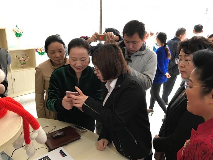 扶贫队向调研组演示为村民搭建的网络销售平台。.jpg